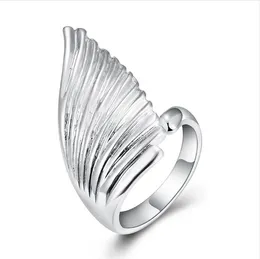 Darmowa wysyłka EPACTET DHL Plated Sterling Silver Angel Wings Ring DHSR122 US Rozmiar Otwórz rozmiar; Unisex 925 Srebrny Płyta Porningowa Biżuteria