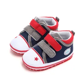 Spädbarn Baby Boy Girl Shoes Canvas Bomull Anti-Slip Sole Soft Nyfödda Småbarn Spjälsängskor Sneaker Första Walkers Skor