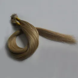 # 27 Jordgubb Blond Virgin Brazilian Rak italienska Keratin Nails U Tips Hair Extensions 100s Pre Bonded Keratin Nail Hair Extensions