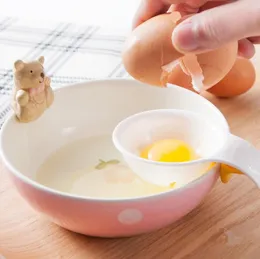 Mini äggula vit separator med silikonhållare äggdelare Hem kök Användbar ägg verktyg LX1067