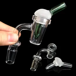 New Quartz Banger with Dabble and Cap 2IN1 quartz nail 10mm/14mm/18mm female/male clear joint real 100% quartz