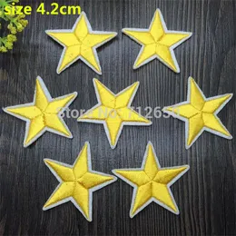 WL New arrival 50 pcs Maize Color little star Embroidered patches iron on cartoon Motif Applique embroidery accessory
