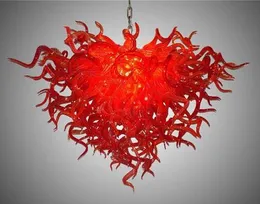 최신 램프 디자인 현대 fathionable 빨간색 손 날아 유리 패션 스타일 아트 데코 조명 샹들리에