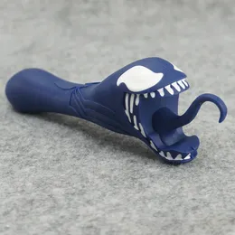 New Snake Style Smoking Hand Pipe Food Grade Silicone Pipes With Glass Bowl Bongs Dab Rig Percolator Bubbler Tobacco Shisha Multiple Color 5.5inch Length