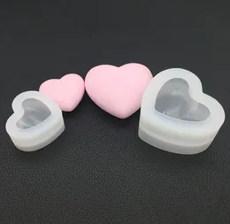 シリコーン樹脂型3D心透明柔軟な再利用可能なシリコーン金型樹脂装飾品石鹸型粘土型8cm 5.5cm