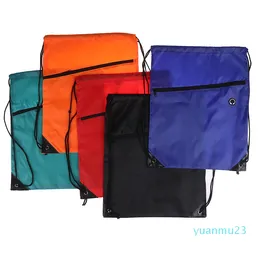 Partihandel-Nylon Drawstring Personlig Träning Ryggsäck Tjejväska Skola Sport Vattentät Sack Gym Tote Bag School Sport Travel Pack