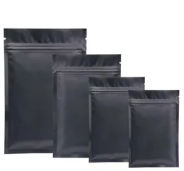 Högkvalitativ 10x15cm Värmeförseglingsbar Aluminiumfolie Mylar Flat Matte Black Zip Lock Paketpåsar för örter Matlagringspåsar 1000pcs