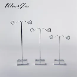 Wholesale preto claro acrílico garanhão brinco de jóias rack de estante organizador Bothes Bothes Ornament Holder Hanger Counter Case