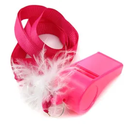 10pcs/lot Hot Pink Hen Party Game Fluffy Whistles with Strap Bachelorette Party Girls Night Out Decoration Favor Gifts