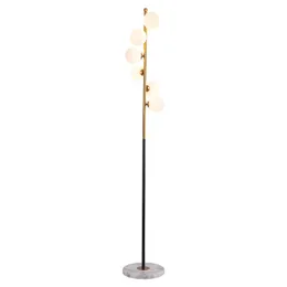 Modern 6 light Standing Floor Lamp white Glass Lampshade for Bedroom Living Room Personal Office Loft Indoor Art Design Decoration Light