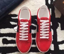 nytt ess rött signatur läder herr designer sneakers dam lyx herr dam låg topp ledig platt utomhus zapatillas körskor man