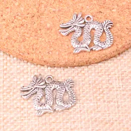 52PCS Charms Dragon Loong 23 * 17mm Antik gör hängande passform, vintage tibetansk silver, DIY handgjorda smycken