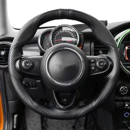 Capa de couro genuíno para volante de carro, costura à mão, antiderrapante, para mini cooper s one countryman clubman r60 f60 f54 f55 f56269i