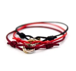 Titanium steel Three color Love Bracelet Bangle for women Red Rope lovers charm bracelets femme and men Fashion Hand accessorize Friendship