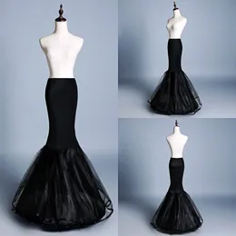 New Black Mermaid Petticoats Woman 1 Hoop Two Layers Tulle Underskirt Wedding Accessories