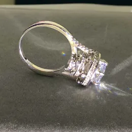 Luxury 925 Sterling Silver Engagement Women For Women Jewelry Eternal Round 3CTシミュレーションDiamond CZ Rings Finger