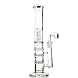 13 Inch Straight Tube Glass Bong Hookahs Triple Water Pipes Birdcage Perc Oil Rigs 18mm Joint Dab Rig With Bowl Quartz Banger HR316