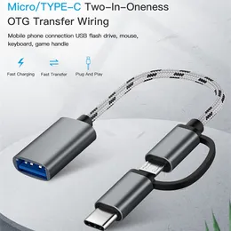 2 في 1 USB3.0 وتغ كابل نوع C مايكرو USB لمحول USB 3.0 USB-C نقل كابل بيانات