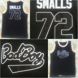 Bad Boy سيئ السمعة الكبير #72 Biggie Smalls فيلم كرة السلة Jersey 100 ٪ Ed Black S-3XL الشحن السريع