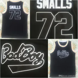 Плохой мальчик печально известный большой #72 Biggie Smalls Movie Basketball Jersey 100% Ed Black S-3XL Fast Shipping