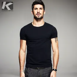 Kuegou Summer Mens Casual T Shirts 10 Solid Färger Märke Kläder Man's Wear Short Sleeve Slim T-shirts Tops Tees Plus Size 601