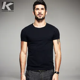 Kuegou Summer Mens Casual T Shirts 10 Solid Färger Märke Kläder Man's Wear Short Sleeve Slim T-shirts Tops Tees Plus Size 601