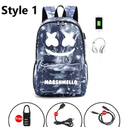 Bozmd DJ Marshmello Backpack for School Boys Girls Student, School