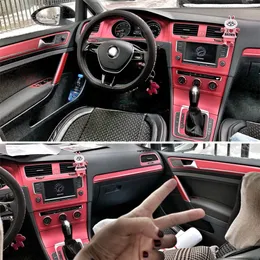 Interni Sport Rosso Adesivi di protezione in fibra di carbonio Fibra Decalcomanie Auto Car styling per VW Volkswagen Golf 7 MK7 GTI Accessori269g