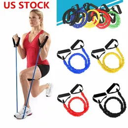 US Stock, Elastic Resistance Bands Yoga Pull Rope Fitness Pilates Workout Sport Gummi Tensile Expander Gym Equipment Band FY7053