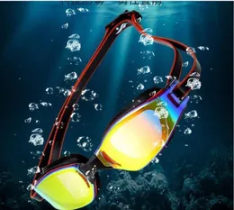 2019 new plating goggles HD large frame waterproof anti-fog men and women adult flat swimming glasses