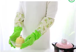 New Housekeeping Kitchen Cleaning PVC Gloves Household Warm Durable Waterproof Dishwashing Glove Water Dust Cleaning KD1