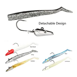 Glow 11cm 19g Eel Soft Lure Wobbler Artificial Bait Silicone Sea Bass pike Rockfish Grouper Carp Fishing Lead Jig Head Tackle