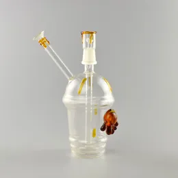Pipa ad acqua in vetro Pyrex 8 "oil rig bong in vetro bong gorgogliatore 18mm giunto maschio per fumare