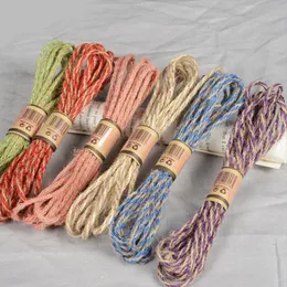 Kreativ handgjord DIY 1 Rull Hantverk Slitstarkt bärbara Natur Hemp Rope Färg Vävning Fotografi Props Kläder
