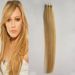 100g 10 "-26" Remy Tape In Human Hair Extensions, 11 Färger Silky Straight European Tape In Hair Extensions Salon Style 40pcs