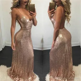 Sexy Bling Sequined Backless Prom Dress Simple Mermaid Dubai African Formal Holiday Wear Party Evening Gowns Custom Made Plus Size
