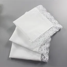 12st DIY vit ren näsduk bomullsspets handgjorda Wend