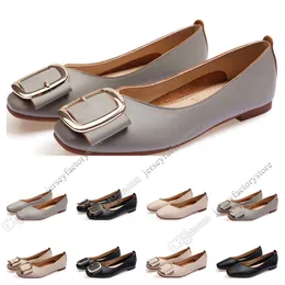 scarpa piatta da donna lager taglia 33-43 pelle da ragazza da donna Nude nero grigio Nuovo arrivel Scarpe da cerimonia nuziale da lavoro sessanta