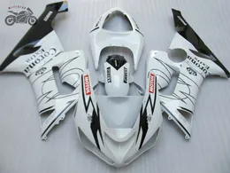 Vit Corona Fairings för Kawasaki Ninja 2005 2006 ZX6R 636 ZX-6R 05 06 ZX 6R 05-06 Full set Chinese Body Repair Fairing Kit