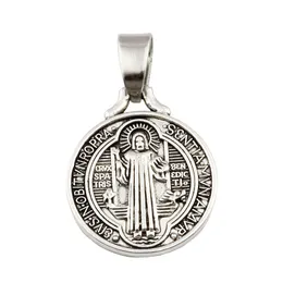 100st / lot dangle forntida silver benedict medalj charms pendants för smycken gör armband halsband DIY tillbehör 18x27mm