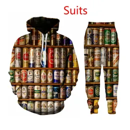 Neue Mode Hot Famous Beer Hoodie + Hose Sweatshirt 3D-Druck Unisex Funny Space