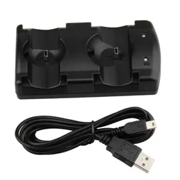 GamePad 2 в 1 двойной USB -зарядное зарядное устройство зарядное устройство для двойного игрового станции держатель для подставки для PlayStation 3 PS3 Перемещение беспроводного контроллера Fast Ship