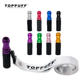 TOPPUFF Colorful Metal Hookah Mouthpiece ChiCha Narguile Mouth Tips with Hang Rope Strap Cachimba Shisha Accessories