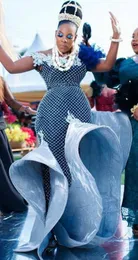Aso Ebi 2020 Crystals árabe à moda sexy de luxo Vestidos Beaded Prom Dresses Mermaid formal do partido Segundo Recepção Vestidos ZJ256