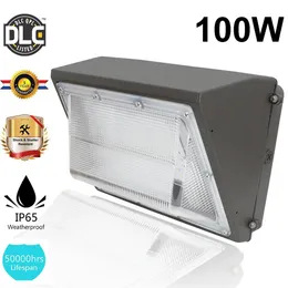 UL DLC LED Wall Pack Light 40W 60W 80W 100W 120W Utomhusväggmontering LED Garden Lampa AC 90-277V 5500K Mean Well Driver