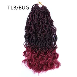 Senegalês Twist Crochet Tranças Extensões de cabelo uma peça 14 Polegada 35 Fios/Pacote Ondulado Crochê Trança encaracolada Cabelo LS24