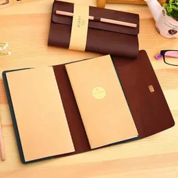 1 Leather PU Cover+2 Notebook+1 Wood Pencil Stationery Retro Office Business Note Book Blank Diary Paper Traveler Notepad Supply