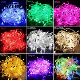 10m 100leds String Lights Decoração de festa de fada de decoração colorida 110V 220V US Plugue com extremidade