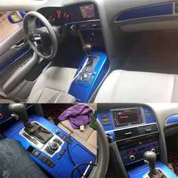 For Audi A6 C6 2005-2011 Car-Styling 3D 5D Carbon Fiber Car Interior Center Console Color Change Molding Sticker Decals2888