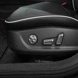 In Fibra di carbonio Colore Sedile Pulsante Decorazione Telaio Copertura Adesivi Interni Trim 6 pz Per Audi A4 B9 2017-19 Accessori Auto